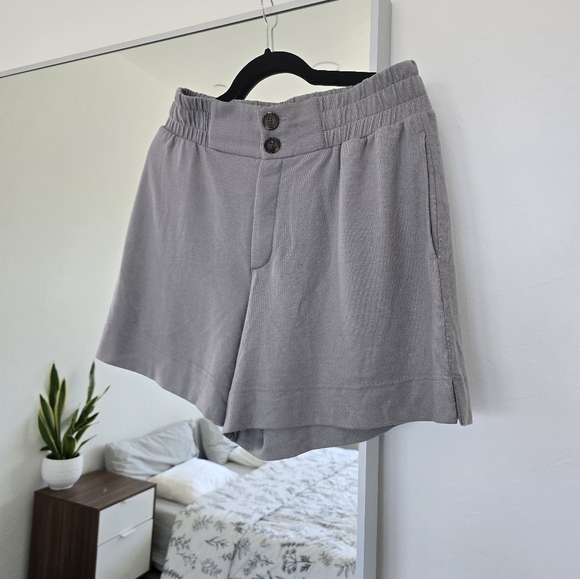 VARLEY Henderson High-waist Shorts In Gray Flannel - Picture 3 of 8